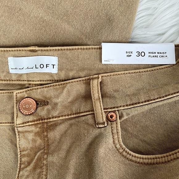 ✅SOLD LOFT Women's High Waist Flare Crop Raw Hem Capri 10P 30 NEW - Picture 10 of 11